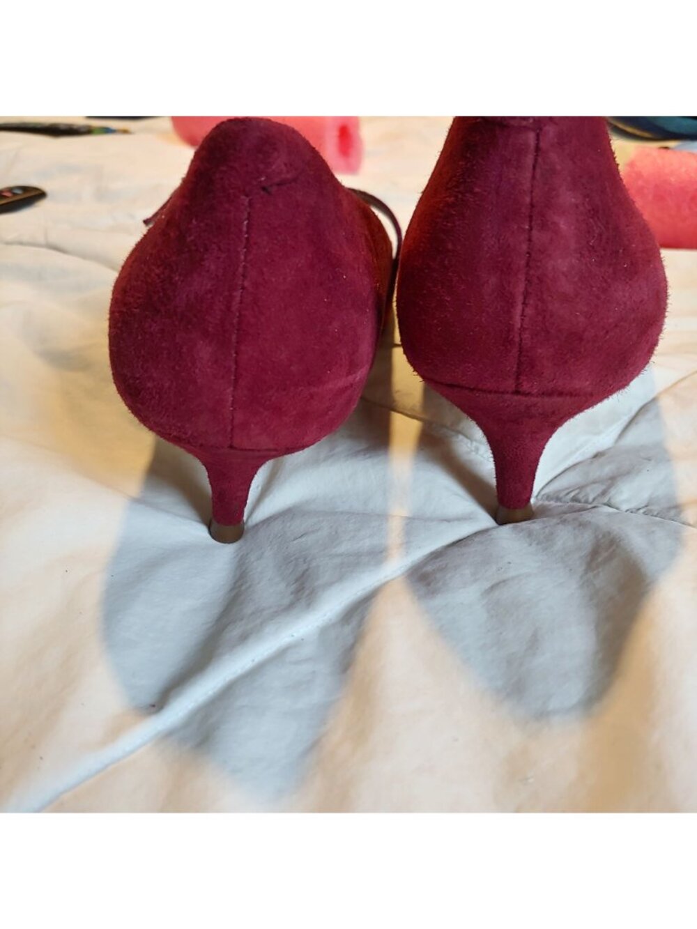 Vionic Minnie Kitten Heel Pump Burgundy Suede Arch Support Comfort Old Money 8.5 - Picture 5 of 10